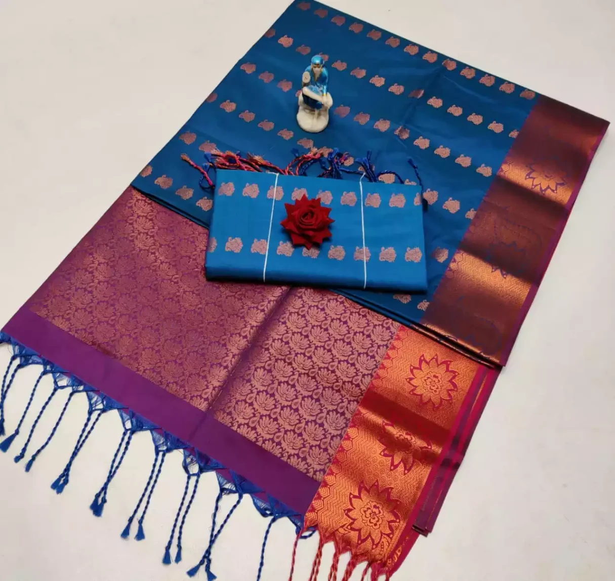 KANCHIPURAM  SOFT SILK SAREE - Image 3