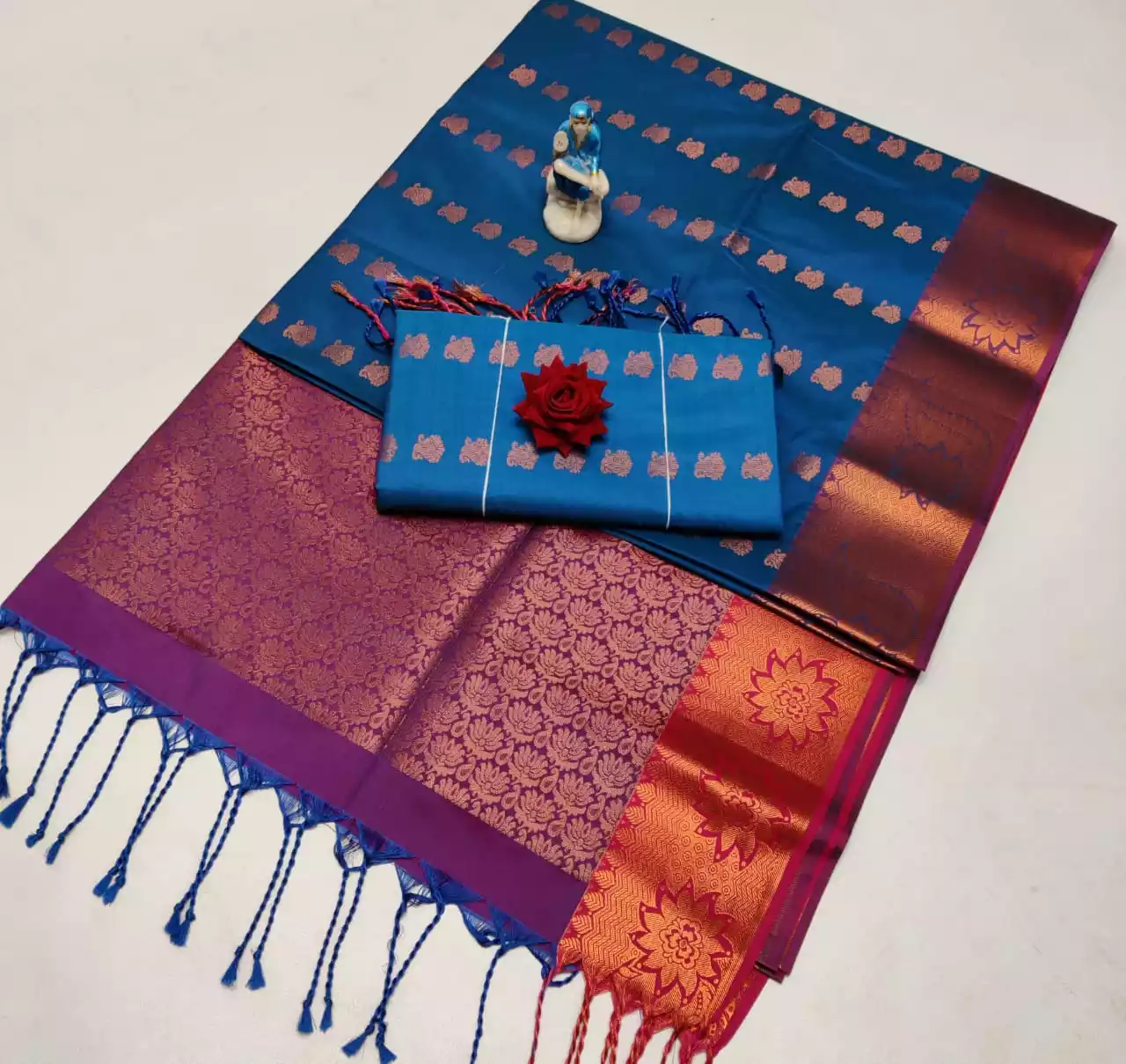 KANCHIPURAM  SOFT SILK SAREE - Image 3